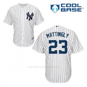Camiseta Beisbol Hombre New York Yankees Don Mattingly 23 Blanco 1ª Cool Base