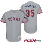 Camiseta Beisbol Hombre Texas Rangers 2017 Estrellas y Rayas Cole Hamels Gris Flex Base