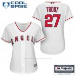 Camiseta Beisbol Hombre Los Angeles Angels Mike Trout 27 Blanco 1ª Cool Base
