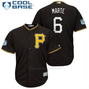 Camiseta Beisbol Hombre Pittsburgh Pirates Starling Marte Negro 2017 Entrenamiento de Primavera Cool Base Jugador