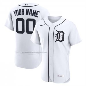 Camiseta Beisbol Hombre Detroit Tigers Primera Autentico Personalizada Blanco