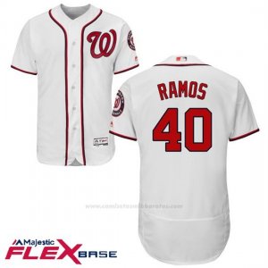 Camiseta Beisbol Hombre Washington Nationals Wilson Ramos Blanco Autentico Coleccion Flex Base