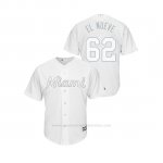 Camiseta Beisbol Hombre Miami Marlins Jose Urena 2019 Players Weekend Replica Blanco