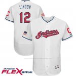 Camiseta Beisbol Hombre Cleveland Indians 2017 Estrellas y Rayas Francisco Lindor Blanco Flex Base