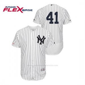 Camiseta Beisbol Hombre New York Yankees Miguel Andujar 150th Aniversario Patch Flex Base Blanco