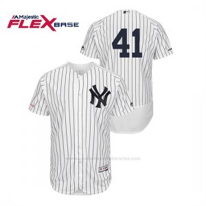 Camiseta Beisbol Hombre New York Yankees Miguel Andujar 150th Aniversario Patch Flex Base Blanco