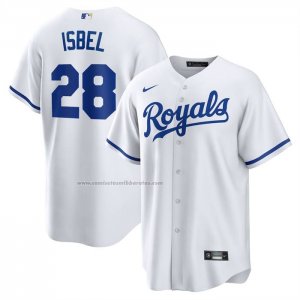 Camiseta Beisbol Hombre Kansas City Royals Kyle Isbel Primera Replica Blanco