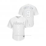 Camiseta Beisbol Hombre Miami Marlins Lewis Brinson 2019 Players Weekend Replica Blanco