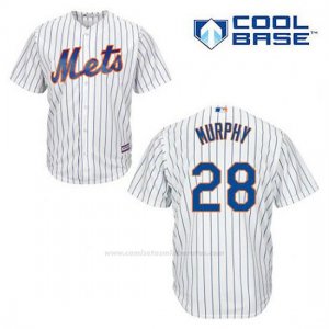 Camiseta Beisbol Hombre New York Mets Daniel Murphy 28 Blanco 1ª Cool Base