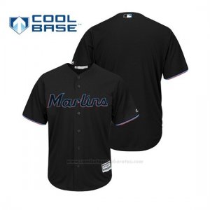 Camiseta Beisbol Hombre Miami Marlins Cool Base Majestic Personalizada 2019 Negro