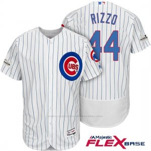 Camiseta Beisbol Hombre Chicago Cubs 2017 Postemporada 44 Anthony Rizzo Blanco Flex Base