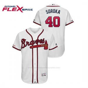 Camiseta Beisbol Hombre Atlanta Braves Mike Soroka Flex Base Autentico Collezione Blanco