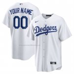 Camiseta Beisbol Hombre Los Angeles Dodgers Primera Replica Personalizada Blanco1