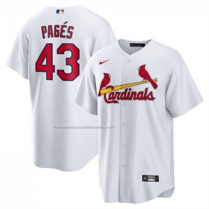 Camiseta Beisbol Hombre St. Louis Cardinals Pedro Pages Primera Replica Blanco