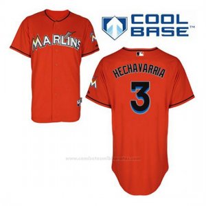 Camiseta Beisbol Hombre Miami Marlins Adeiny Hechavarria 3 Naranja Alterno Cool Base