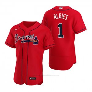 Camiseta Beisbol Hombre Atlanta Braves Ozzie Albies Autentico Alterno 2020 Rojo
