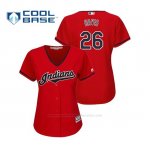 Camiseta Beisbol Mujer Indians Rajai Davis Cool Base Majestic Alternato 2019 Rojo