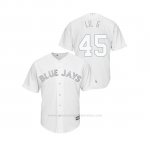 Camiseta Beisbol Hombre Toronto Blue Jays Thomas Pannone 2019 Players Weekend Replica Blanco