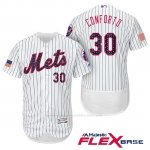 Camiseta Beisbol Hombre New York Mets 2017 Estrellas y Rayas Michael Conforto Blanco Flex Base
