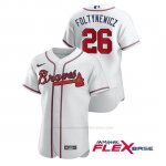 Camiseta Beisbol Hombre Atlanta Braves Mike Foltynewicz Autentico Nike Blanco