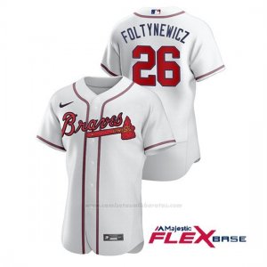 Camiseta Beisbol Hombre Atlanta Braves Mike Foltynewicz Autentico Nike Blanco