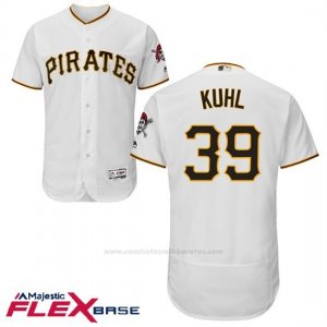 Camiseta Beisbol Hombre Pittsburgh Pirates Chad Kuhl Blanco Flex Base Autentico Coleccion
