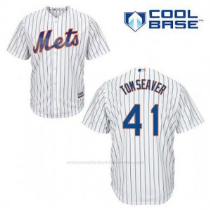 Camiseta Beisbol Hombre New York Mets Tom Seaver 41 Blanco 1ª Cool Base