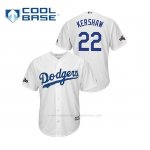 Camiseta Beisbol Hombre Los Angeles Dodgers Clayton Kershaw 2019 Postseason Cool Base Blanco