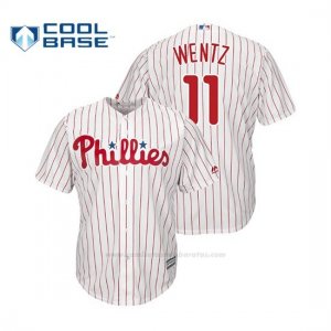 Camiseta Beisbol Hombre Philadelphia Phillies Carson Wentz Cool Base MLB Crossover Blanco