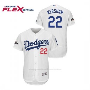 Camiseta Beisbol Hombre Los Angeles Dodgers Clayton Kershaw 2019 Postseason Flex Base Blanco