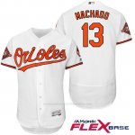 Camiseta Beisbol Hombre Baltimore Orioles 13 Manny Machado Blanco 2017 Flex Base