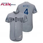 Camiseta Beisbol Hombre Padres Wil Myers 50th Aniversario Road Flex Base Gris