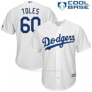 Camiseta Beisbol Hombre Los Angeles Dodgers Andrew Toles Blanco Cool Base