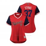 Camiseta Beisbol Mujer Washington Nationals Stephen Strasburg 2018 Llws Players Weekend Stras Rojo