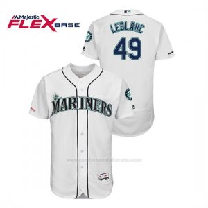 Camiseta Beisbol Hombre Seattle Mariners Wade Leblanc 150th Aniversario Patch Flex Base Blanco