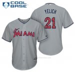 Camiseta Beisbol Hombre Miami Marlins 2017 Estrellas y Rayas Christian Yelich Gris Cool Base