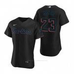 Camiseta Beisbol Hombre Miami Marlins Max Meyer Autentico Alterno Negro
