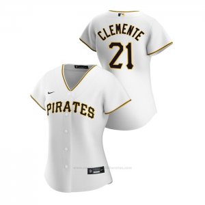 Camiseta Beisbol Mujer Pittsburgh Pirates Roberto Clemente 2020 Replica Primera Blanco