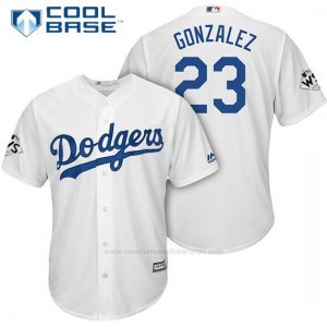 Camiseta Beisbol Hombre Los Angeles Dodgers 2017 World Series Adrian Gonzalez Blanco Cool Base