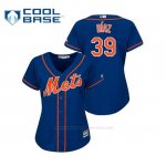 Camiseta Beisbol Mujer New York Mets Edwin Diaz Cool Base Majestic Alternato Azul