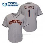 Camiseta Beisbol Hombre Houston Astros Carlos Correa 1 Gris Cool Base