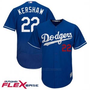 Camiseta Beisbol Hombre Los Angeles Dodgers Clayton Kershaw Autentico Coleccion Flex Base Royal