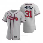 Camiseta Beisbol Hombre Atlanta Braves Greg Maddux Autentico 2020 Road Gris