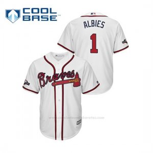 Camiseta Beisbol Hombre Atlanta Braves Ozzie Albies 2019 Postseason Cool Base Blanco