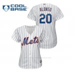 Camiseta Beisbol Mujer New York Mets Pete Alonso Cool Base Majestic Home Blanco