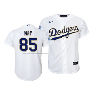 Camiseta Beisbol Nino Los Angeles Dodgers Dustin May 2021 Gold Program Replica Blanco