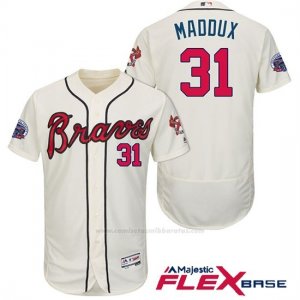 Camiseta Beisbol Hombre Atlanta Braves 31 Greg Maddux Crema 2017 All Star Flex Base