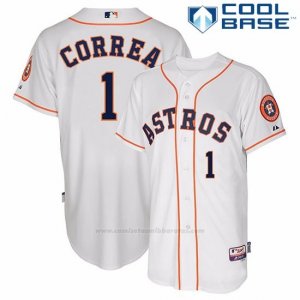 Camiseta Beisbol Hombre Houston Astros Carlos Correa Autentico Coleccion Blanco Cool Base