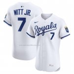 Camiseta Beisbol Hombre Kansas City Royals Bobby Witt Jr Primera Elite Blanco