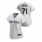 Camiseta Beisbol Mujer Colorado Rockies Wade Davis 2020 Replica Primera Blanco